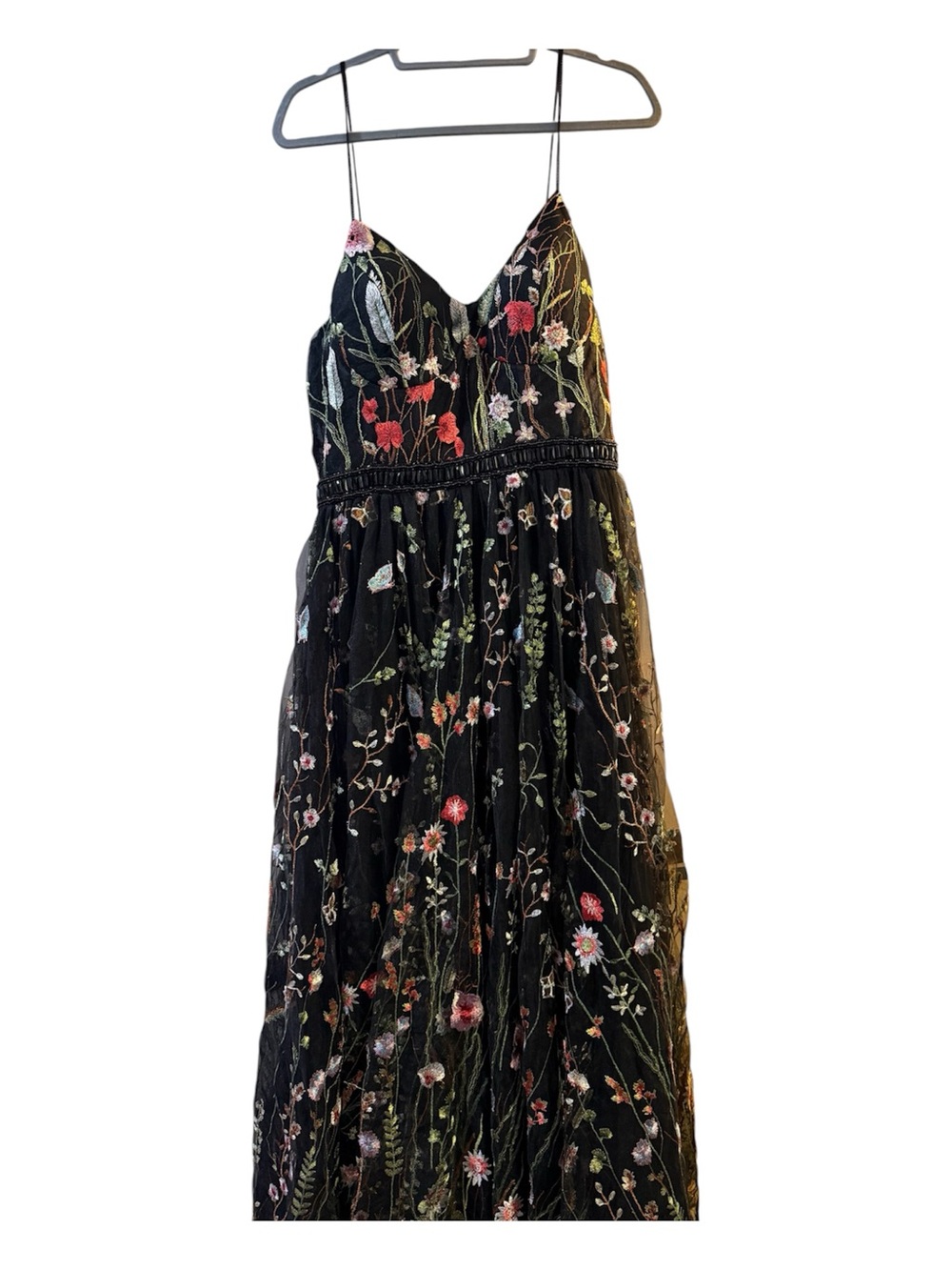 Mac Duggal Black Floral-Embroidered Sweetheart Sleeveless Bustier Gown 16 - Picture 5 of 10
